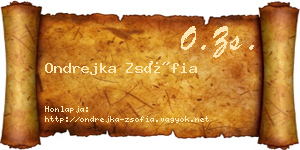 Ondrejka Zsófia névjegykártya